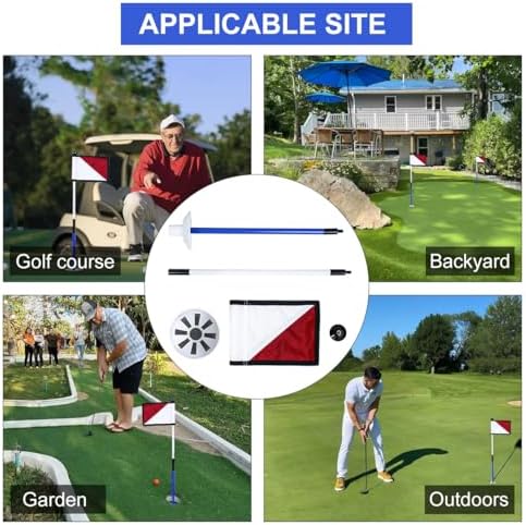 Golf Flagstick 3ft, Golf Flag Hole Cup Set Double-Sided Putting Green Flags - Image 6