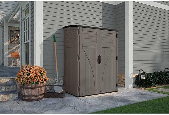 Suncast 54 Cu Ft Medium Vertical Storage Shed, Made in USA - Image 2
