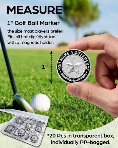 Golf Ball Marker with Hat Clip or Marker Only, Metal Golf Ball Markers Assorted - Image 2