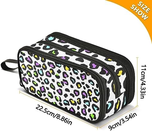 ZAZYXTJ Leopard Print Pencil Case Large Capacity Pencil Pouch - Image 3