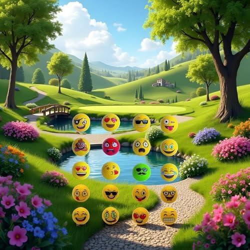 Lightahead USGolfer – Set of 12 Unique Emoticon Fun Putting Practice Golf Balls - Image 5