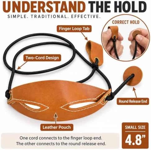 Shepherd Sling, Genuine Leather Pouch, Golf Ball Thrower - Image 4