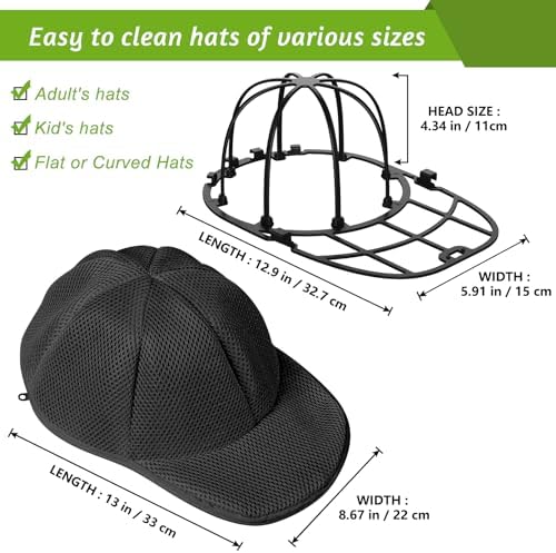 Eiito Hat Washer Cage, 2 Pack Black Ball Cap Washer - Image 2