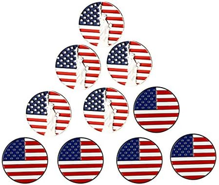 Lot of 10 Golf Ball Markers Assorted Patterns by PINMEI