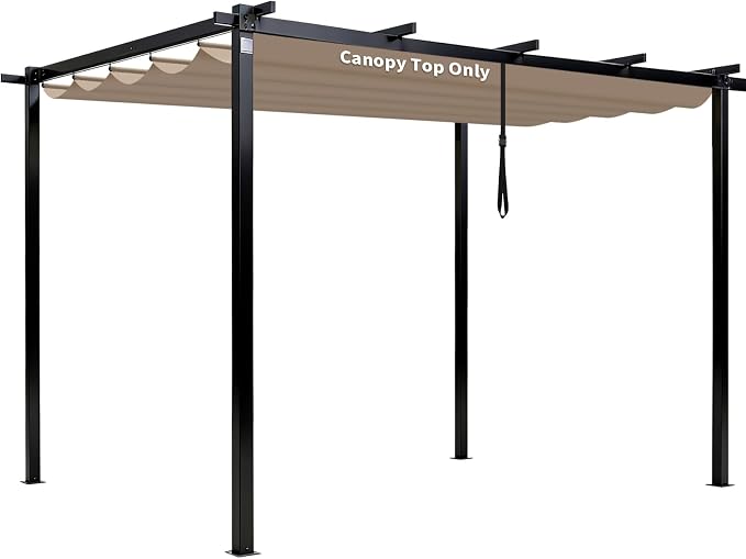 Mrsenloi 10 x 10 Pergola Shade Cover Replacement, Top Only, Retractable Sun by Mrsenloi