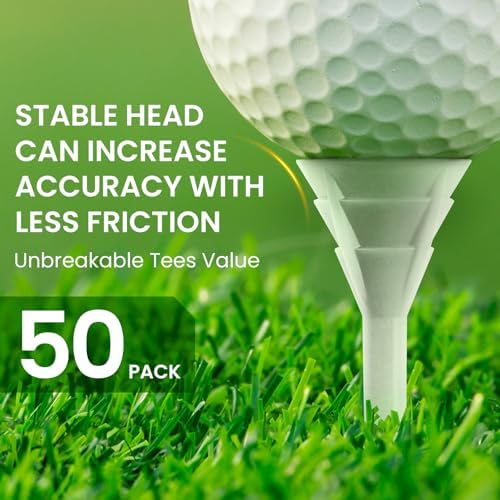 FINGER TEN Unbreakable Golf Tees Plastic 3 1/4 inch 50/100 Pack - Image 2