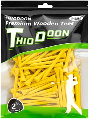 THIODOON Golf Tees Professional Natural Wood Golf Tees Pack of 100, Golfing by THIODOON
