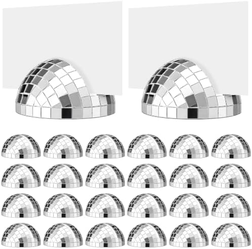 Leinuosen 24 Pcs Disco Ball Place Card Holders Photo Stand by Leinuosen