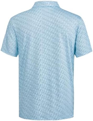 Mens Golf Shirt Short Sleeve Dry Fit Print Moisture Wicking Performance - Image 2