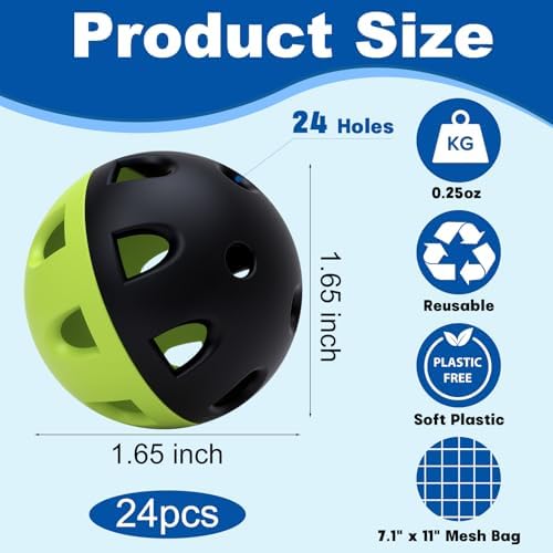 Coopay 24/50/100 Pack Practice Baseball 42mm Mini Plastic Hollow Softballs - Image 2