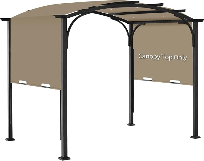slashome 200" x 103" Pergola Replacement Canopy, Fits L-PG152PST-B, Khaki | by SLASHOME
