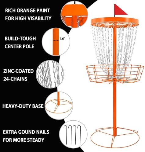 TARUMG 24-Chains Disc Golf Basket - Image 2
