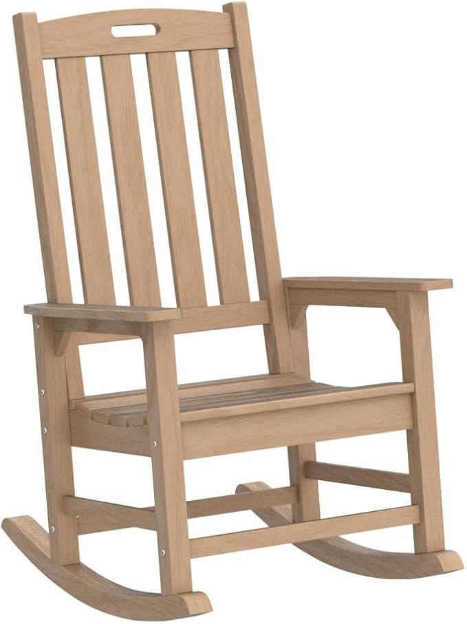 Oversized Outdoor Rocking Chair Set of 2, HDPE Porch Rocker - Image 5