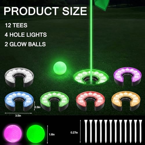 20Pcs LED Golf Hole Lights for Night Putting Green - Image 2