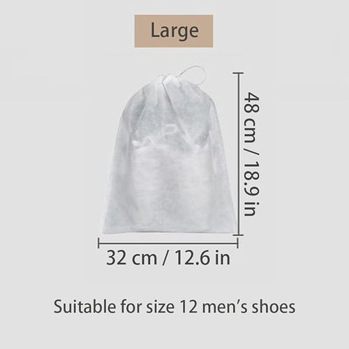10Pcs Travel Shoe Storage Bags Non-woven Fabric Packing Dust Cover Pouch Portable Breathable with Drawstring (Large)