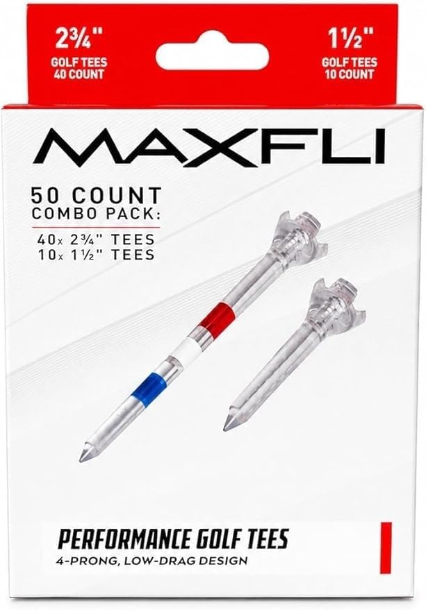 Maxfli USA Performance Golf Tees, Low Drag Design by Maxfli