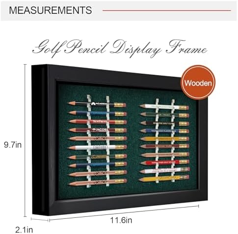 Golf Pencil Display Case for 20 Round or Hex Pencils, Wall-Mount or Desktop - Image 2