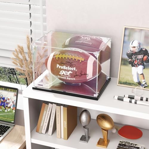 KOLIPI Football Display Case Full Size, Mirror Back & Base, 11.8x7.9x7.9 in - Image 3