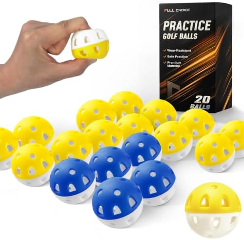 Wear-Resistant Practice Golf Balls, High Visibility by FULLCHOICE