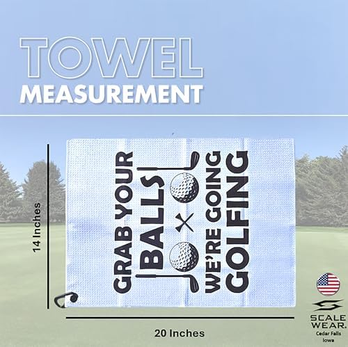 Funny Golf Towel Grab Your Balls We're Going Golfing Microfiber - Image 2