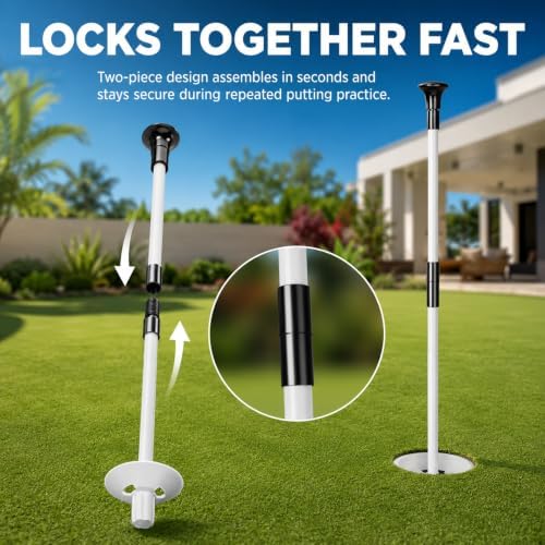 3FT Golf Flagstick for Backyard Practice Putting Green, Detachable Flag Pole - Image 3