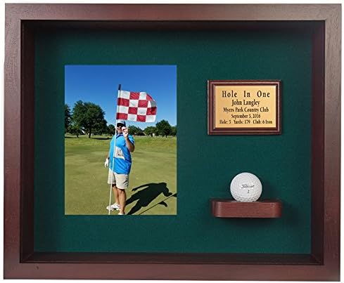 Hole in One Shadowbox and Golf Ball Display Case | Personalized Engraved Plate - Image 2