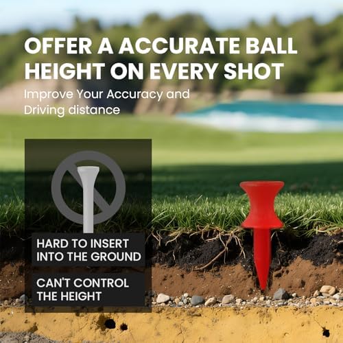 Castle Golf Tees 1 1/4" Short Tee Value 100 Pack, Unbreakable Plastic - Image 4