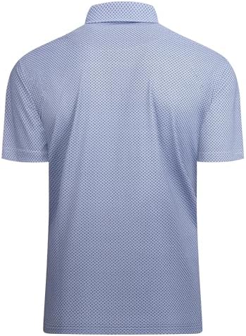 Alex Vando Mens Golf Shirt Moisture Wicking Classic Print Golf Shirts - Image 2
