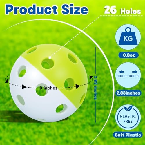 Coopay 20/40 Pack Practice Baseball Softball Plastic Training Balls Lightweight - Image 2