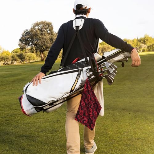Red Rose Golf Towel Microfiber - Image 7
