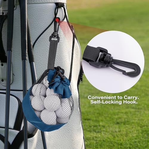 3PCS Golf Ball Bags with Drawstring, Nylon Mesh Bag - Image 5
