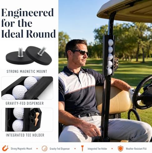 Golf Ball & Tee Holder for Golf Cart - Image 5