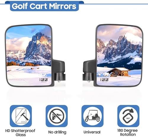 Golf Cart Side Mirrors No Drilling - Image 3