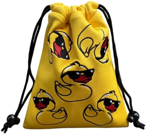 Duck Golf Valuables Pouch Leather Golf Tee Pouch Ball Bag W/ Drawstrings by WTLJQQY