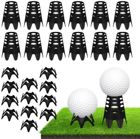 Golf Simulator Tees, 24 Pack, 12 Tall 12 Short Golf Tees by AdventureBuiltHomePerfected