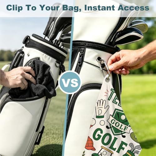 Golf Club Bag Golf Towel with Bag Clip, Gift - Image 5