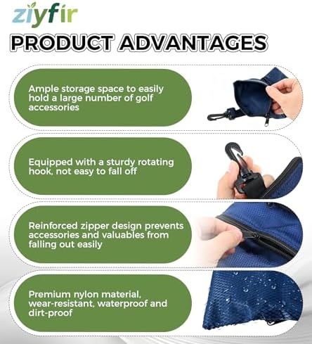 Golf Tee Pouch Detachable Golf Valuables Pouch Golf Ball Bag - Image 3