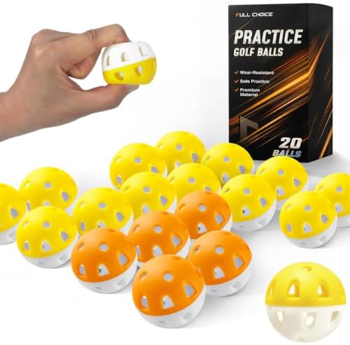 Wear-Resistant Practice Golf Balls, High Visibility by FULLCHOICE