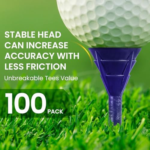 FINGER TEN Unbreakable Golf Tees Plastic 3 1/4 inch 50/100 Pack - Image 2