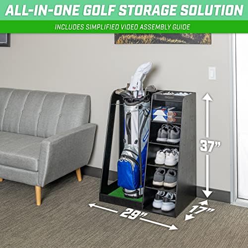 GoSports Premium Wooden Golf Bag Organizer and Storage Rack - Image 5