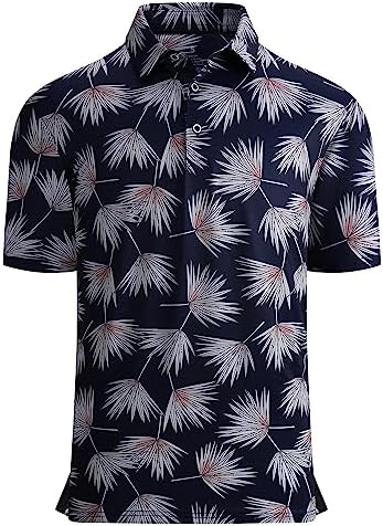 Alex Vando Mens Golf Shirt Moisture Wicking Print Performance Polo Shirt by AlexVando