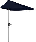 Half Umbrella Outdoor Patio Shade - 9 ft Patio Umbrella - Small Canopy by PureGarden