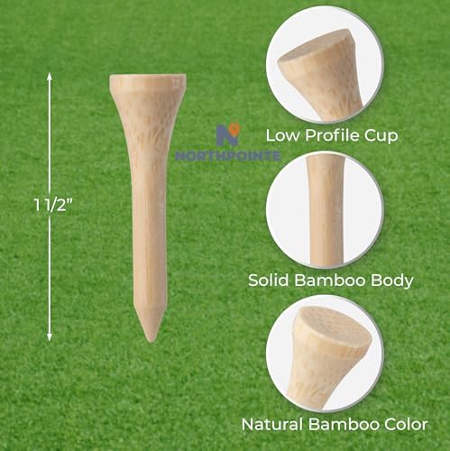 NorthPointe 1 ½" Bamboo Short Golf Tees - Image 2