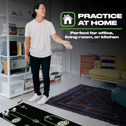 BACK 2 BASICS GOLF 10ft Compact Golf Putting Mat, Indoor & Outdoor Practice - Image 6