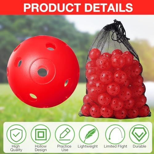 MiniInflat 80 Pcs Practice Golf Balls Plastic 42mm - Image 3
