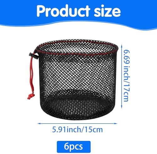 6 PCS Golf Ball Bag Mesh Drawstring - Image 2