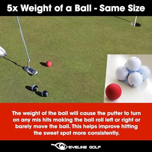 EyeLine Golf Weighted Heavy Putting Ball of Steel, Silicon Padding, Instant - Image 4