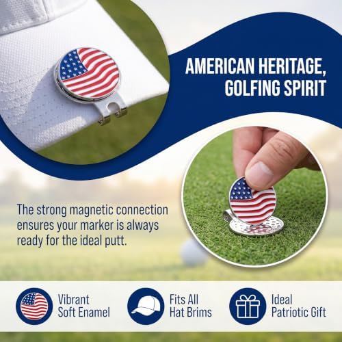 Golf Ball Marker, Golf Ball Stamp, Magnetic Clips, Golf Divot Tool and Ball - Image 2