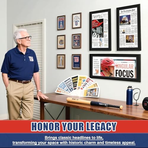 JupDec 11 × 22 Up to 13 × 24 Newspaper Frame, Premium Wood Display Case - Image 7