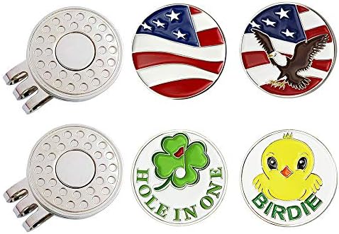Golf Ball Markers with Hat Clips Value Sets by GOLTERS